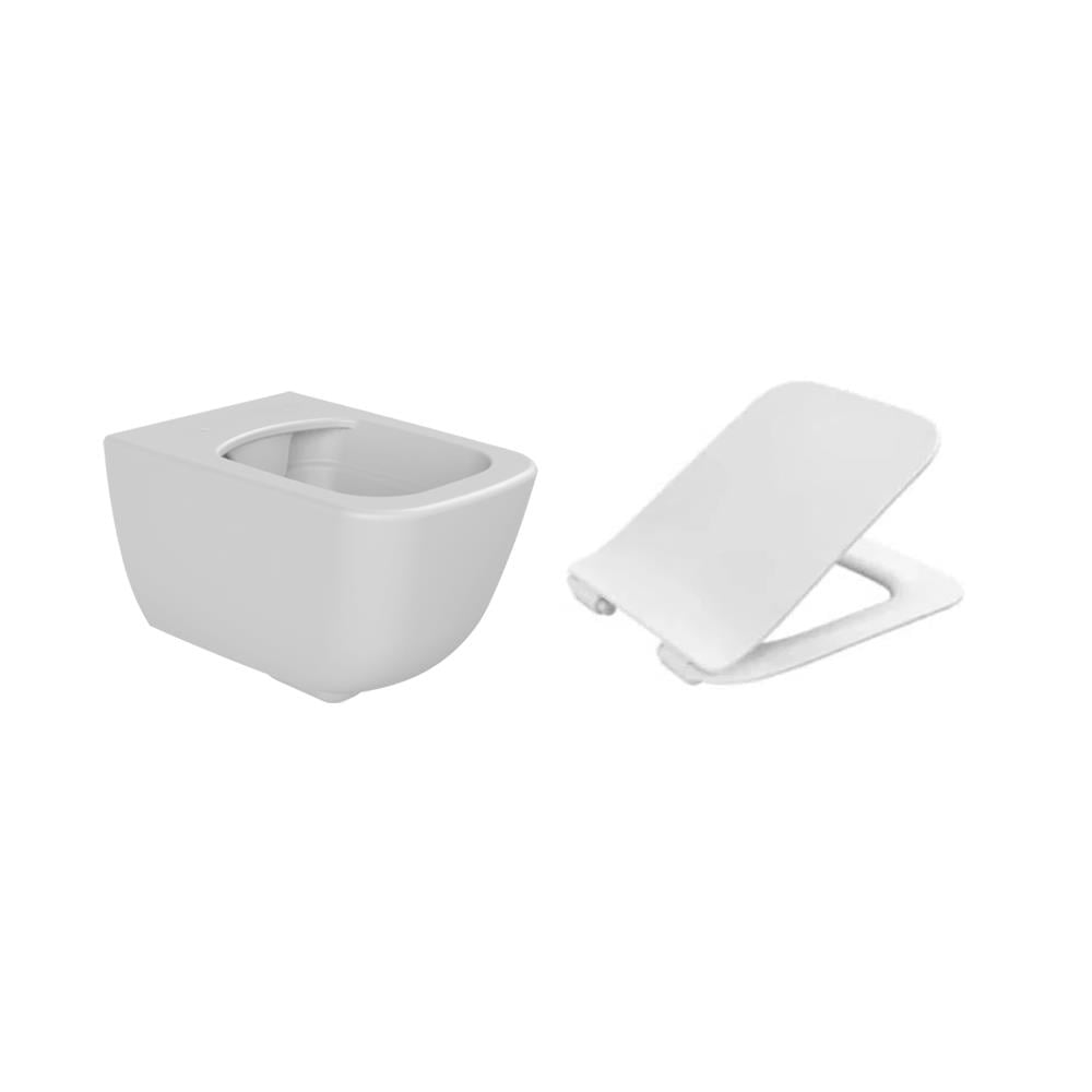 Turkuaz Cerastyle Aqua Rimless Asma Klozet + Duru Yavaş Kapanan Kapak (Gizli Montaj) Set007007 resmi
