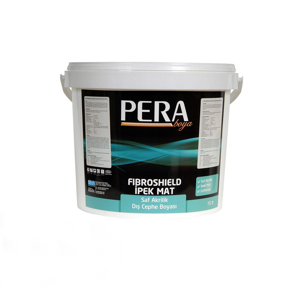 Pera Fibroshield İpek Mat Akrilik Dış Cephe Boyası 2,5 Lt (3,5 Kg) Beyaz resmi