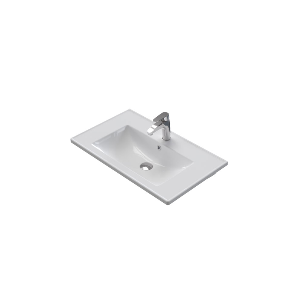 Turkuaz Cerastyle Arte Plus Etajerli Lavabo 75X45 Cm 047400-U resmi
