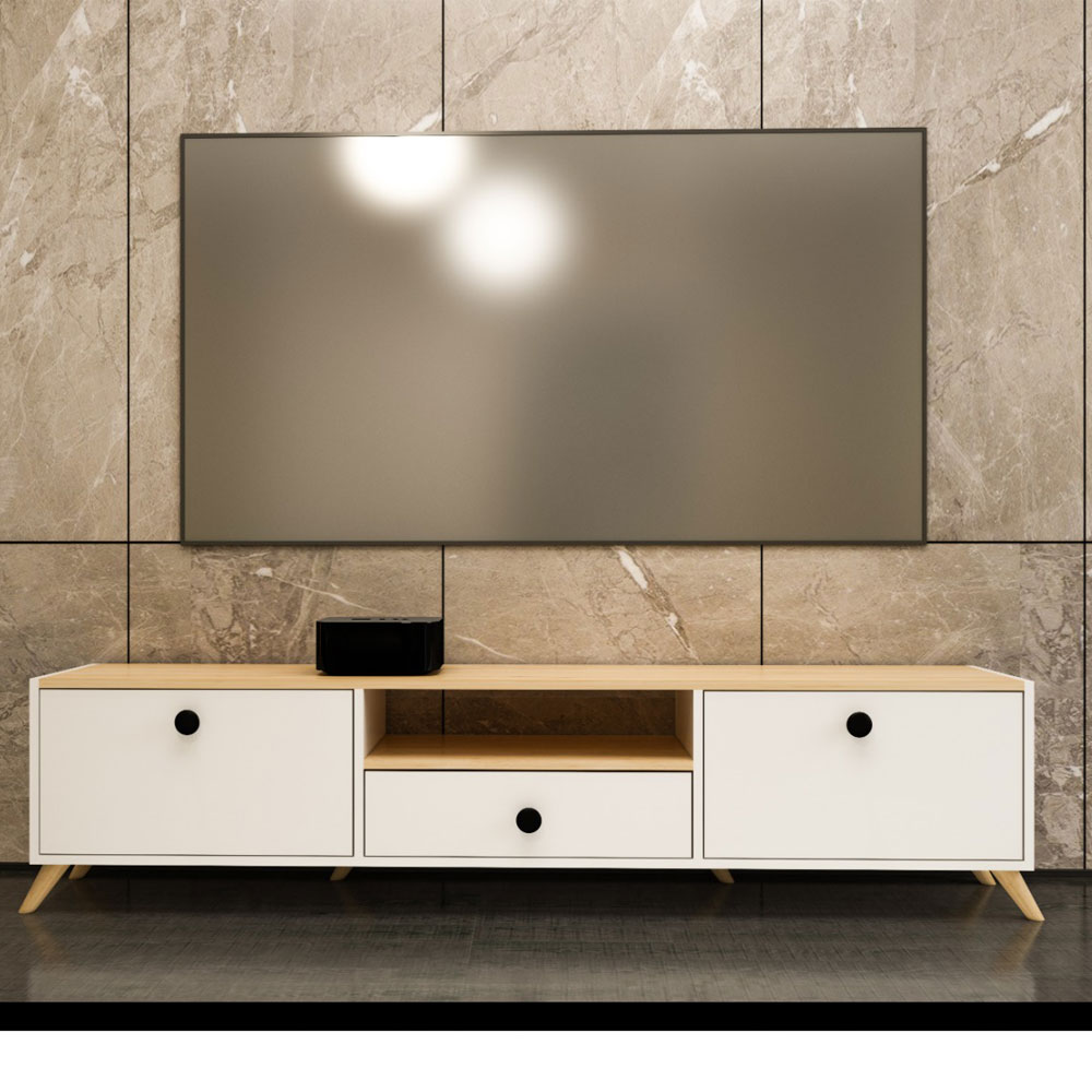 Bgr Tv Ünitesi Beyaz-Safir Meşe 4500 resmi