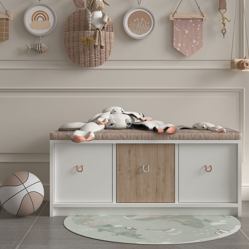 Bgr Oyuncak Dolabı Beyaz-Safir Meşe 7000 resmi