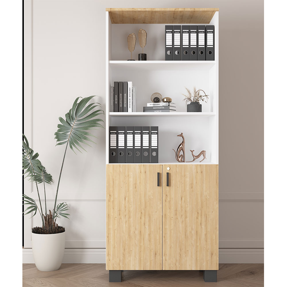 Bgr Ofis Dosya Dolabı Beyaz-Safir Meşe 8003-Bs resmi