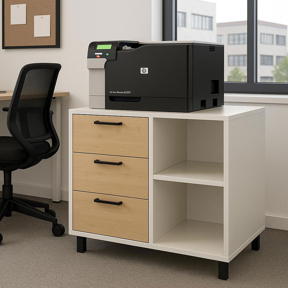 Bgr Yazıcı Dolabı Beyaz-Safir Meşe 8027 resmi