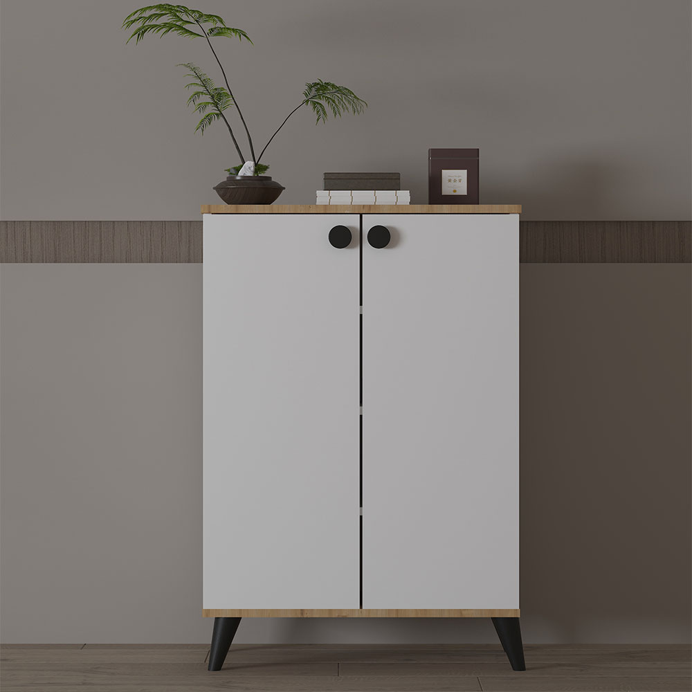 Bgr Ayakkabılık Çok Amaçlı Dolap Beyaz-Safir Meşe 8051 resmi