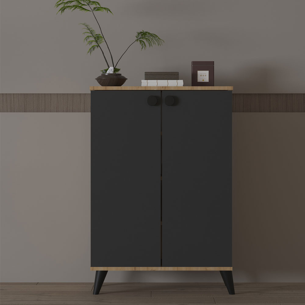 Bgr Ayakkabılık Çok Amaçlı Dolap Safir Meşe-Antrasit 8053 resmi