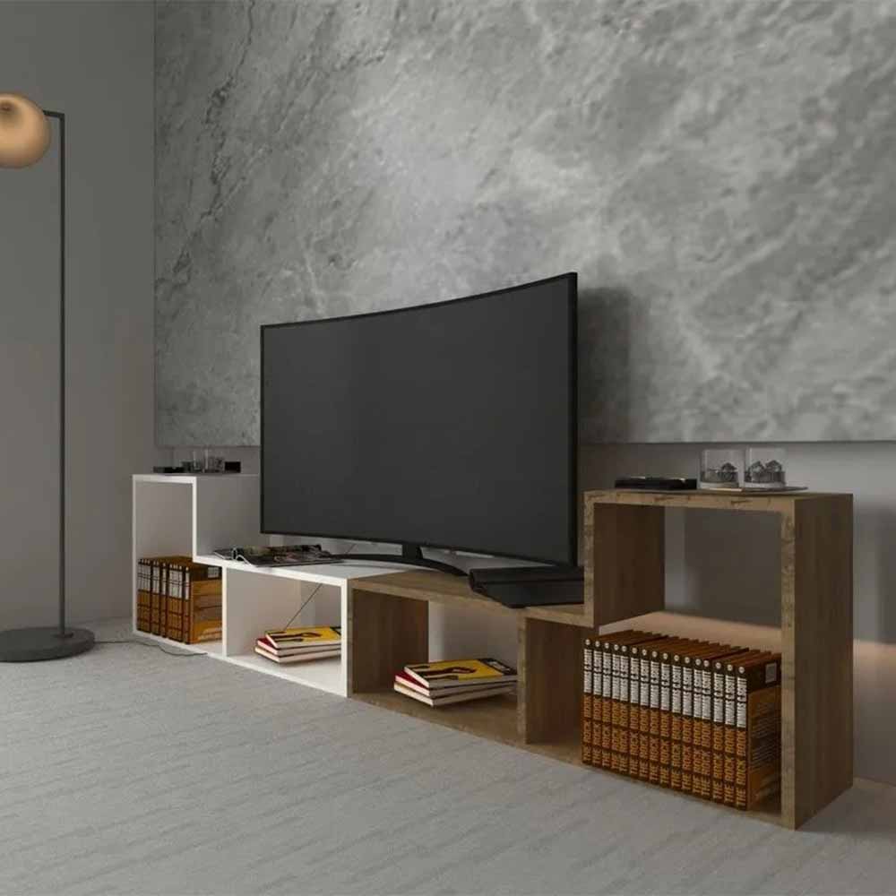 Bgr Tv Sehpası Lego Beyaz-Atlantik Çam 7046 resmi