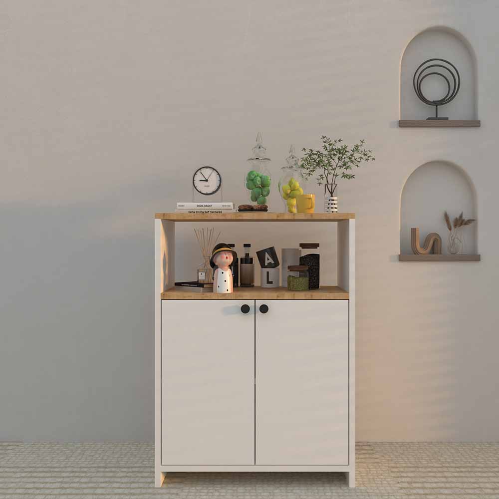 Bgr Mutfak Dolabı Beyaz-Safir Meşe 2504-Ba resmi