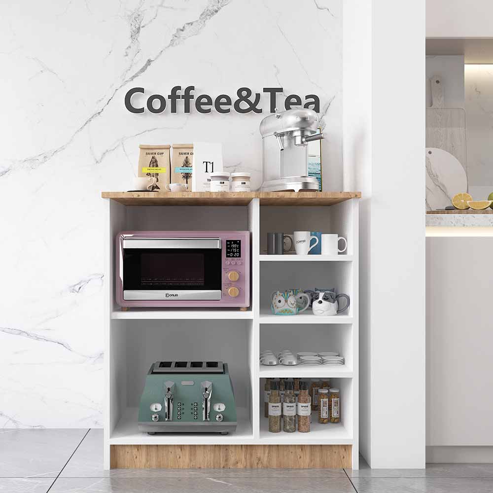 Bgr Kahve Köşesi Dolap Beyaz-Safir Meşe 1834 resmi