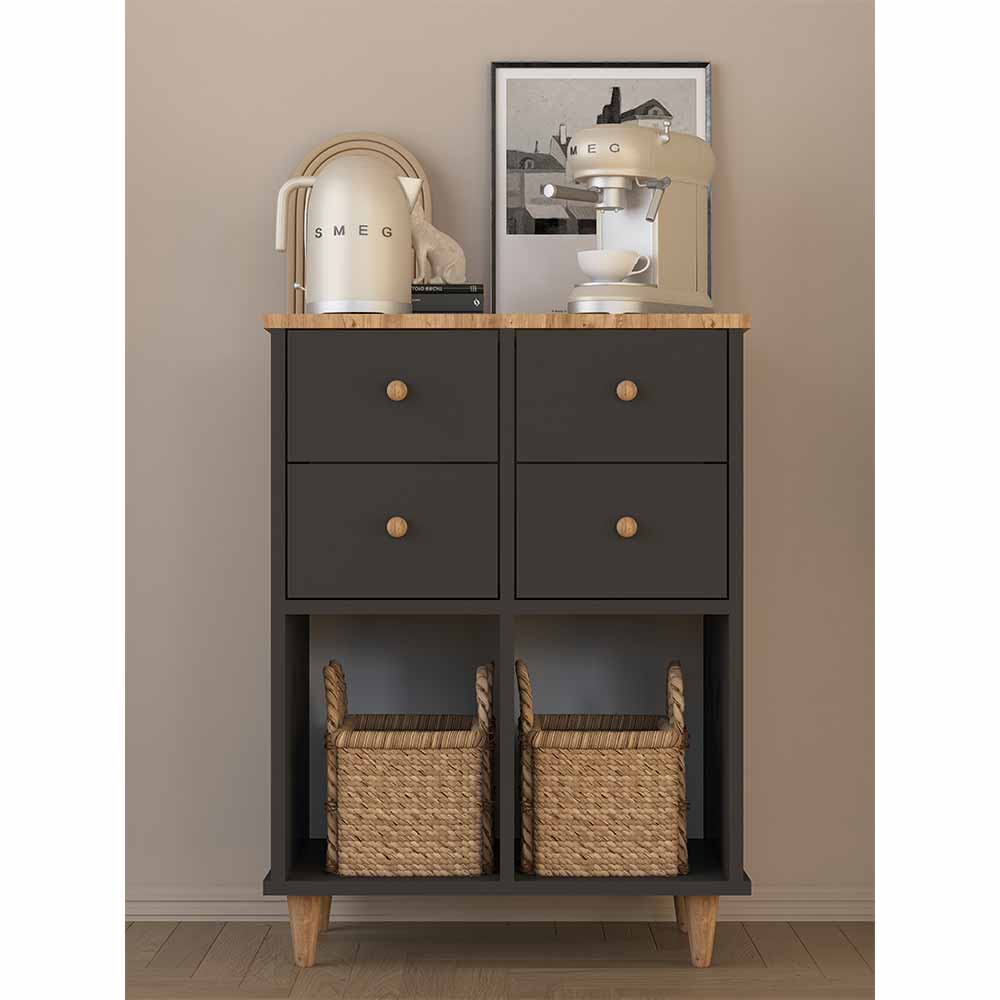 Bgr Kahve Köşesi Dolap Antrasit-Safir Meşe 1831 resmi