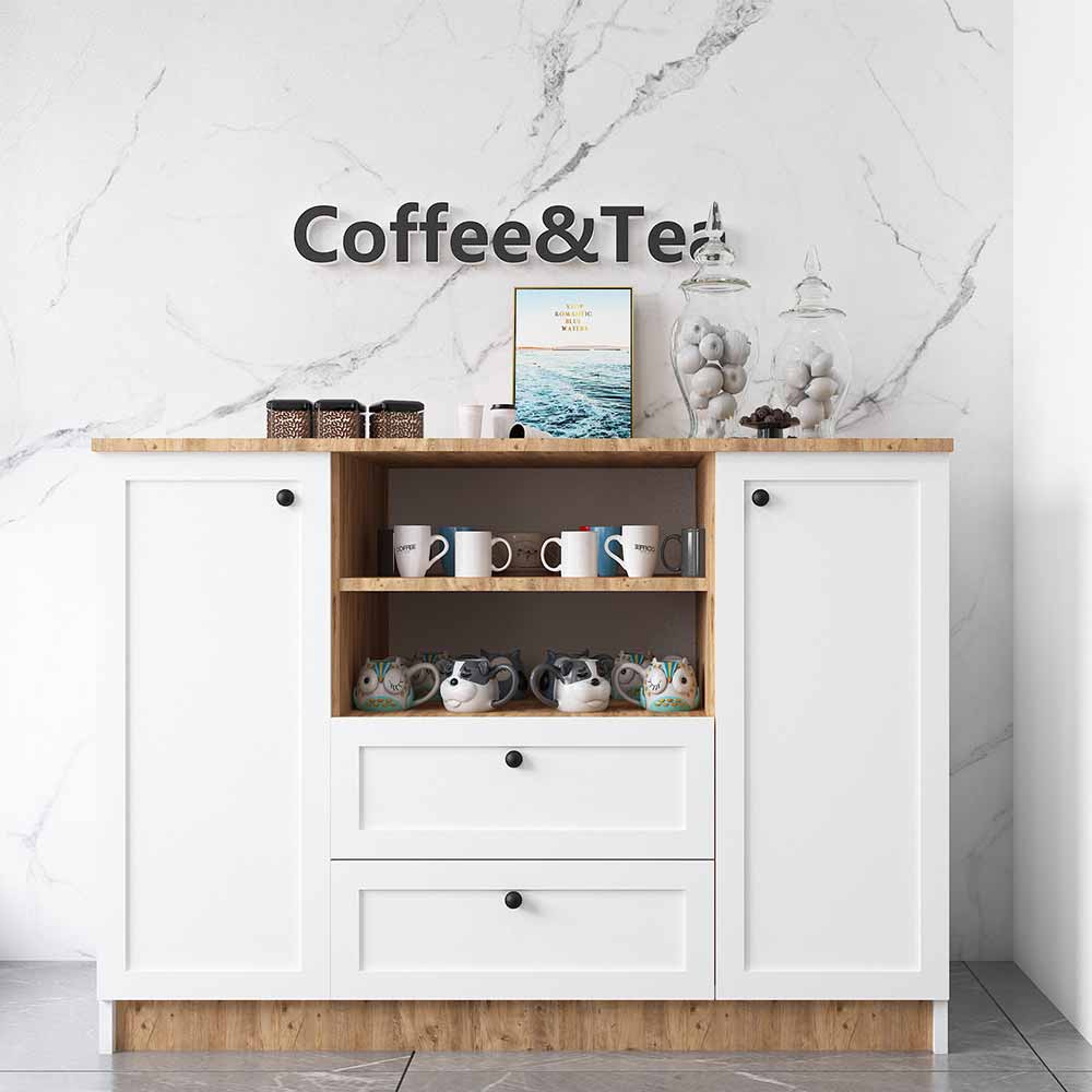 Bgr Kahve Köşesi Dolap Beyaz-Safir Meşe 1815 resmi