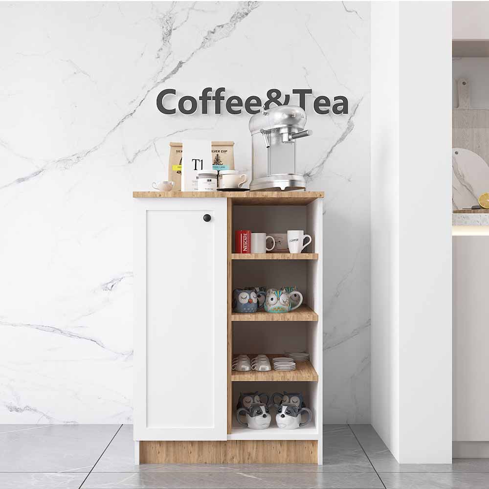 Bgr Kahve Köşesi Dolap Beyaz-Safir Meşe 1814 resmi