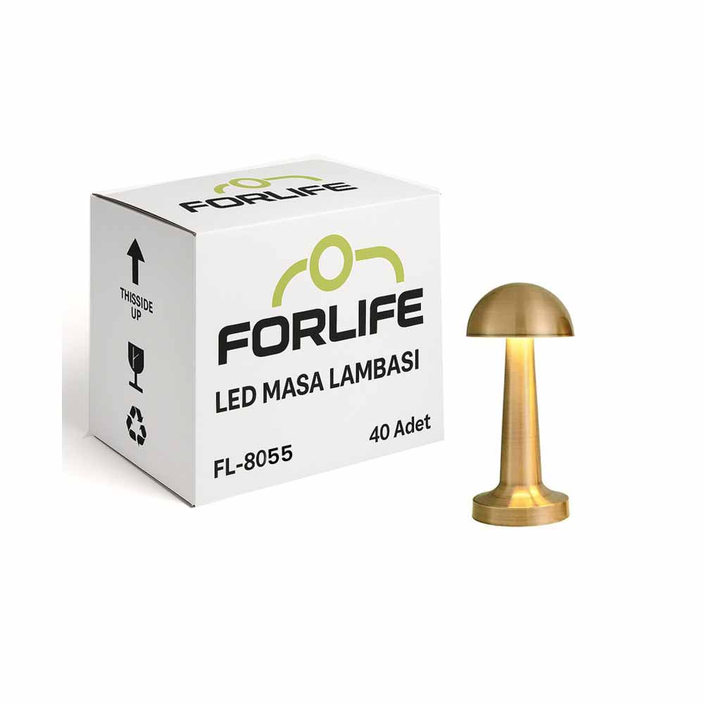 Forlife Dekoratif Şarjlı Led Masa Lambası Gold Fl-8055 40'Lı Koli resmi