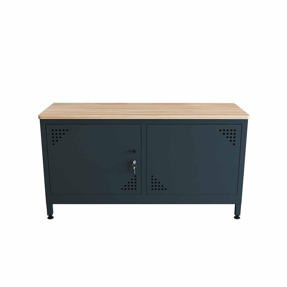 Usta Çelik Tv Sehpası Ahşap Tasarım Antrasit 120X40X70 Cm resmi