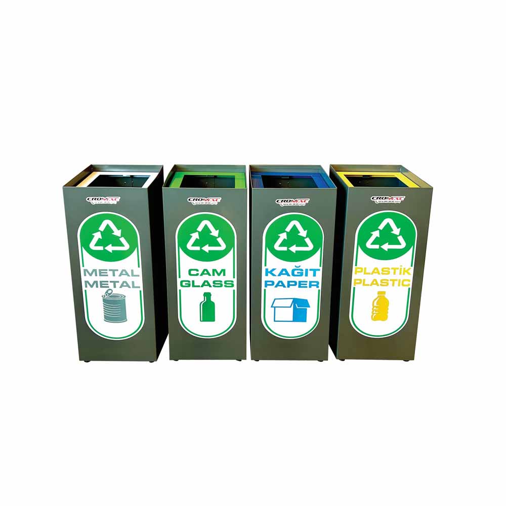 Crommac Geri Dönüşüm Atık Kutusu 4'Lü Gdak-01 resmi