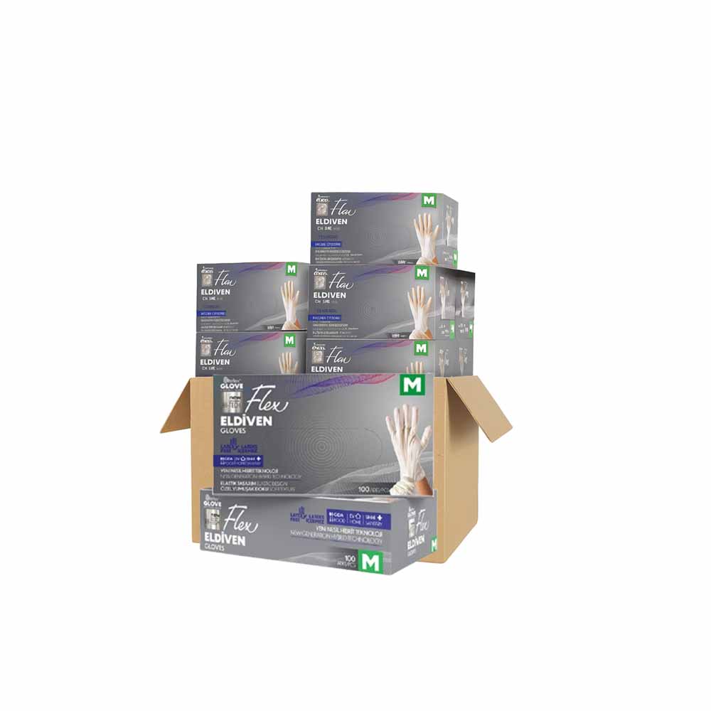 Reflex Flex Eldiven Beyaz M Beden 100'Lü X 20 Paket resmi