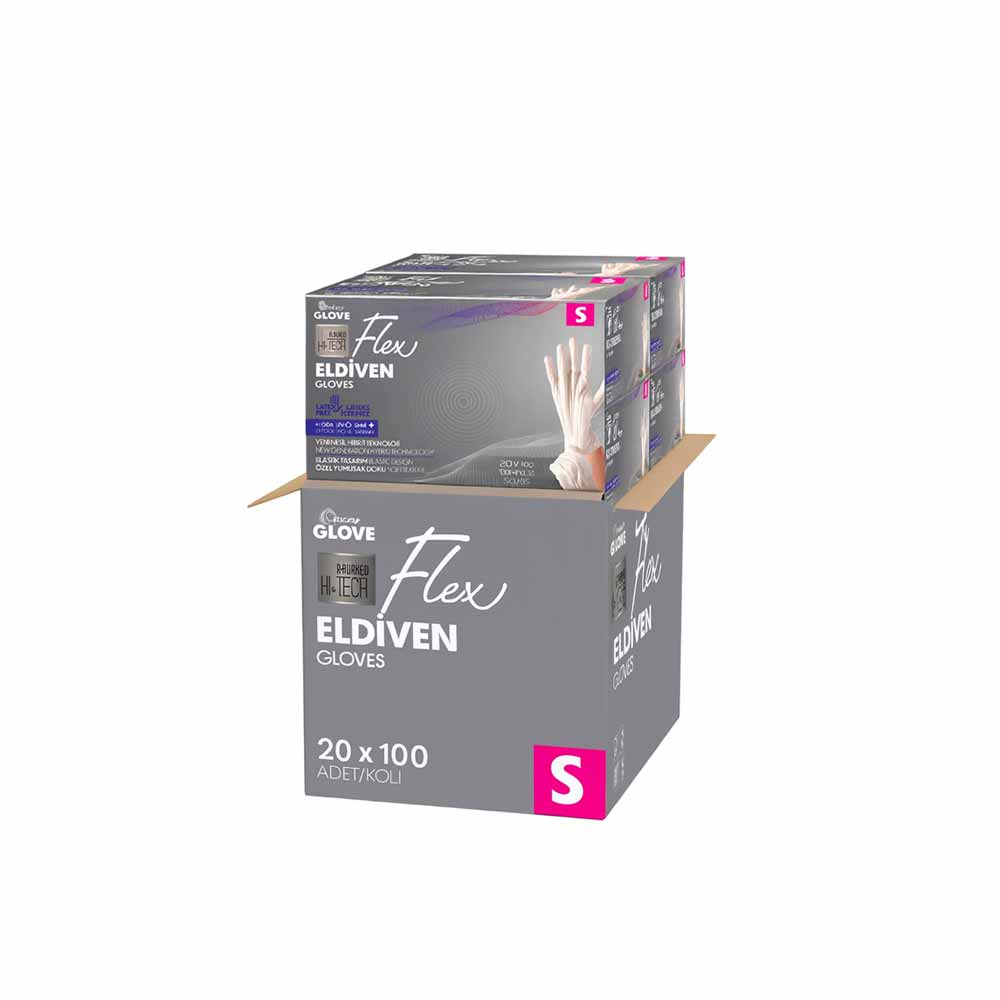 Reflex Flex Eldiven Beyaz S Beden 100'Lü X 20 Paket resmi