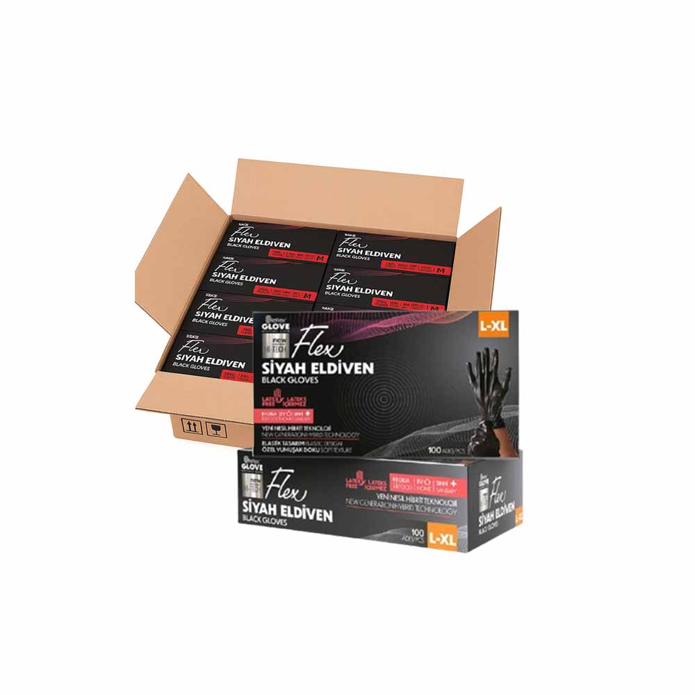 Reflex Flex Eldiven Siyah L-Xl Beden 100'Lü X 20 Paket resmi