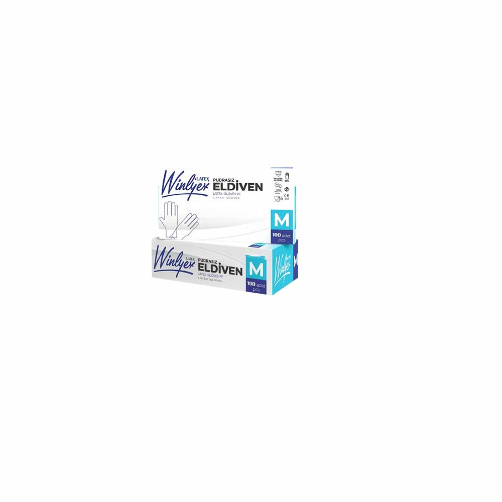 Reflex Winlyex Pudrasız Eldiven Şeffaf M Beden 100'Lü Paket resmi