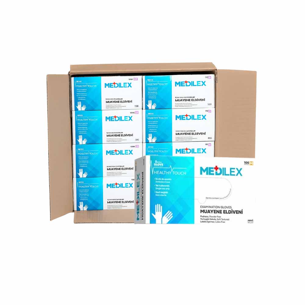 Reflex Medilex Eldiven Mavi M Beden 100'Lü X 20 Paket resmi