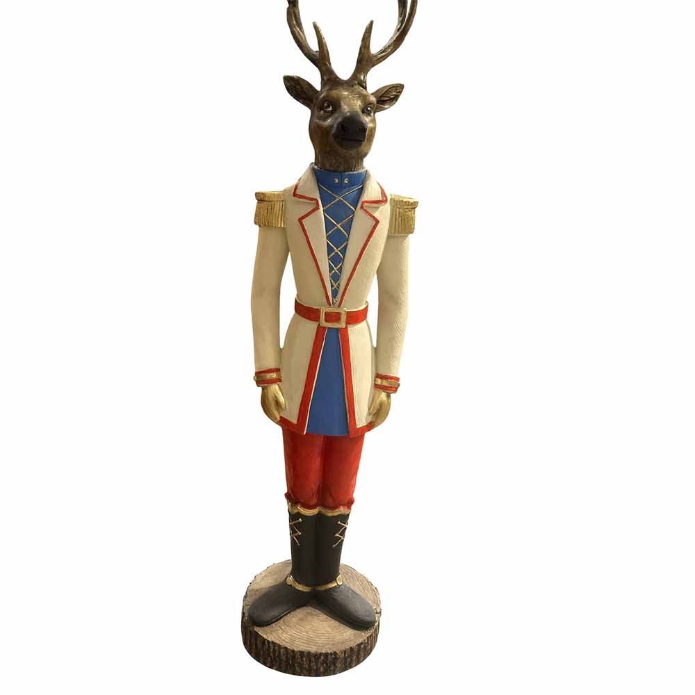 Süvari Yılbaşı Geyik Karşılama Heykeli Büyük Boy 135 Cm Moz-1 resmi
