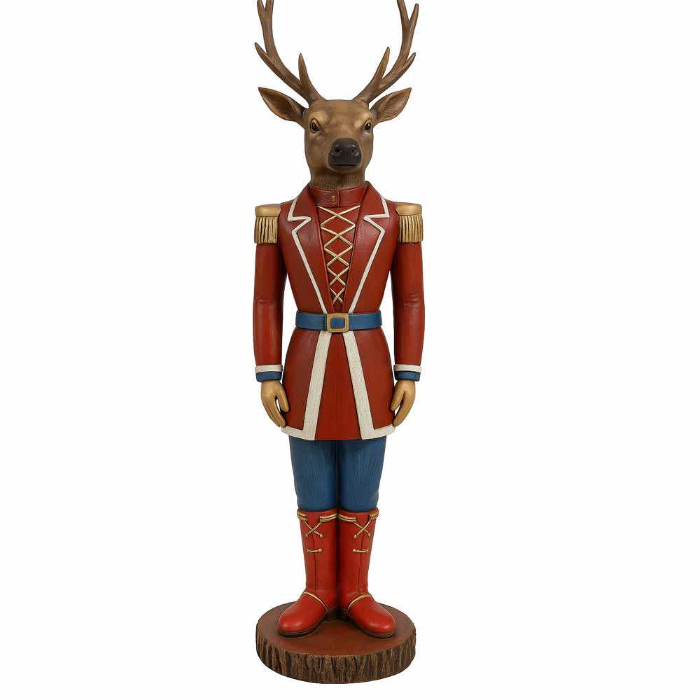 Süvari Yılbaşı Geyik Karşılama Heykeli Büyük Boy 135 Cm Moz-5 resmi