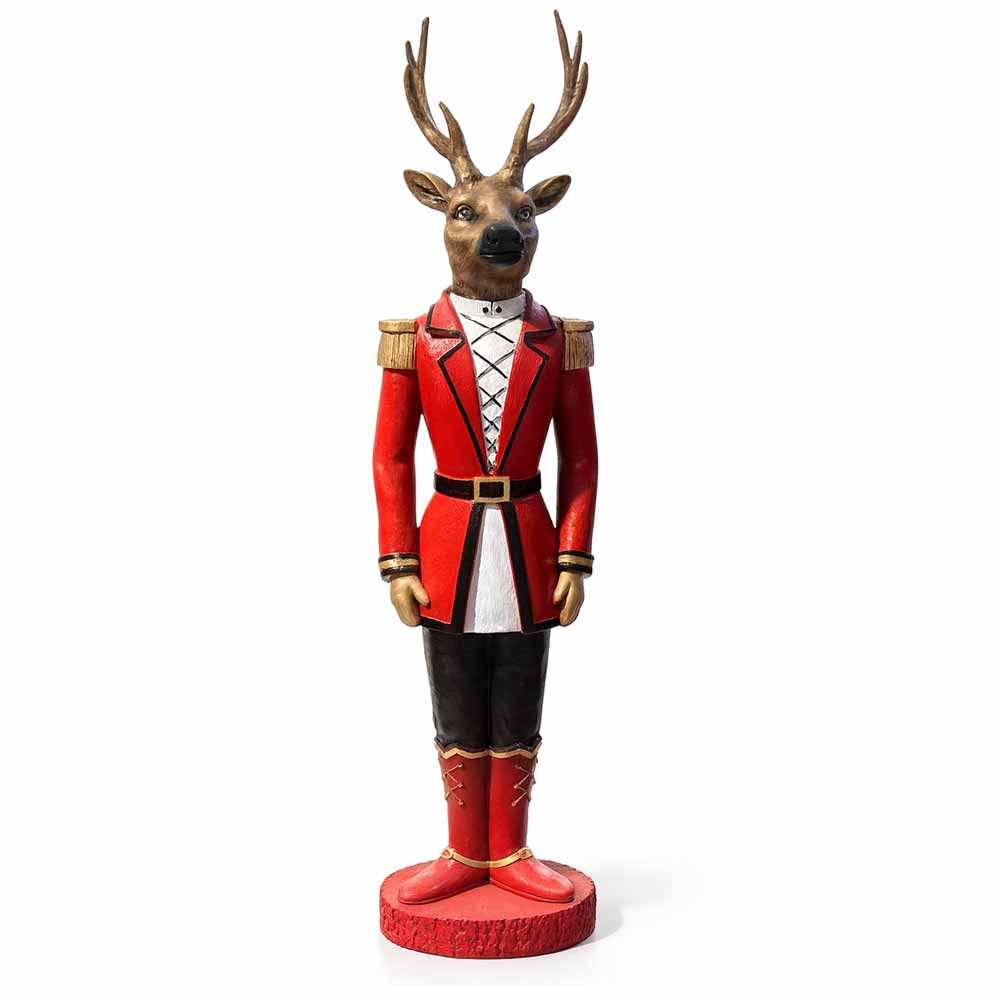 Süvari Yılbaşı Geyik Karşılama Heykeli Büyük Boy 135 Cm Moz-6 resmi