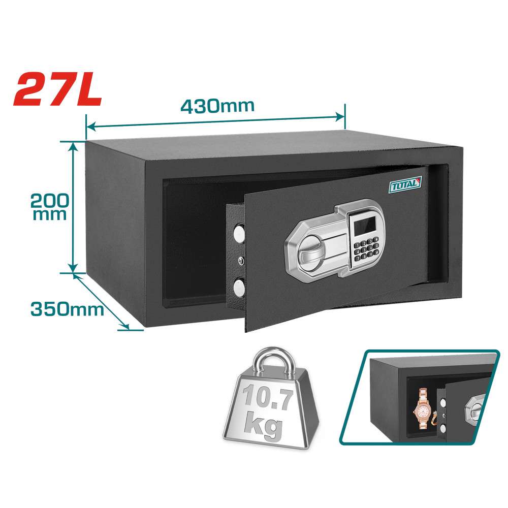 Total Elektronik Şifreli Para Kasası 27L 43x35x20 cm TESF3501 resmi