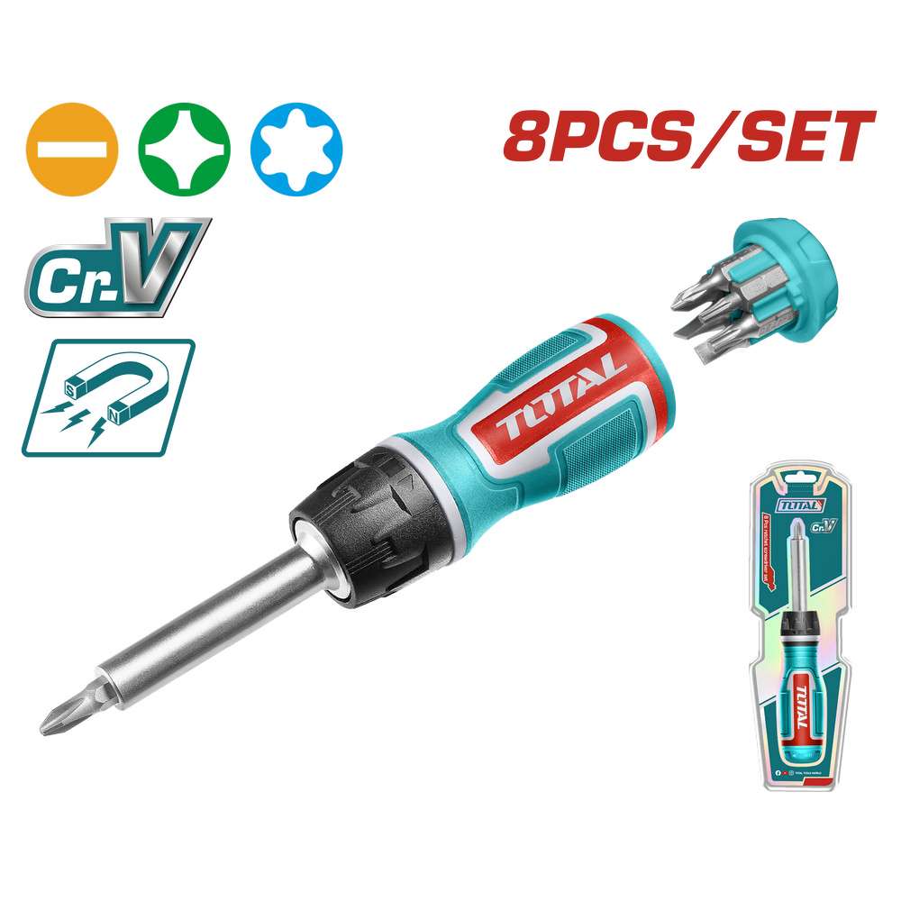 Total Cırcırlı Tornavida Takımı (8 Parça) TACSD30086 resmi