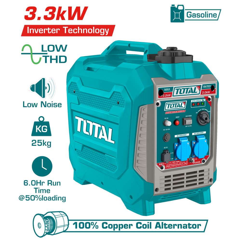 Total Benzinli Jeneratör 3.3 Kw TP535006 resmi