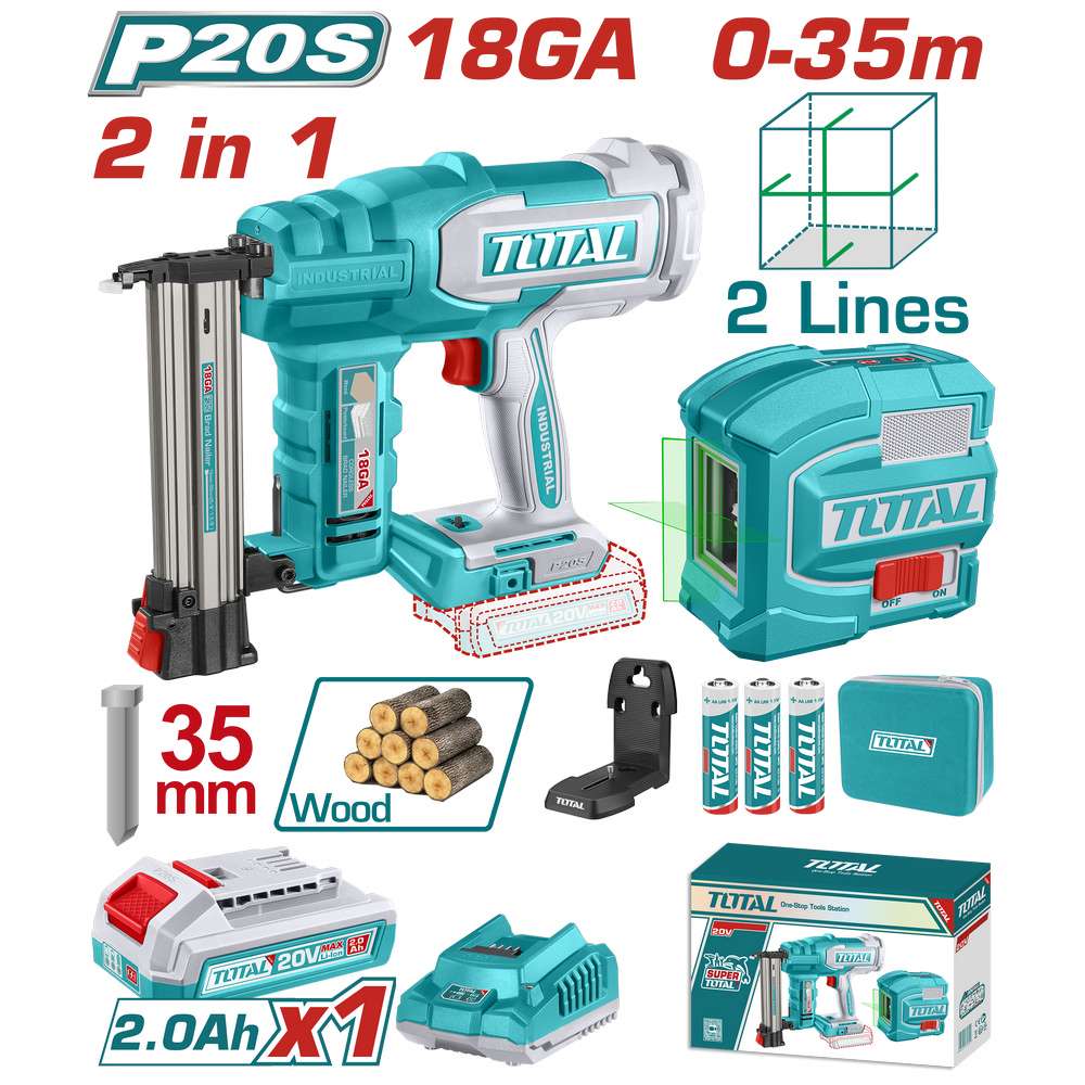 Total 2'Li Avantaj Seti Çivi Tabancası + Lazer Hizalama TOSLI250201E resmi