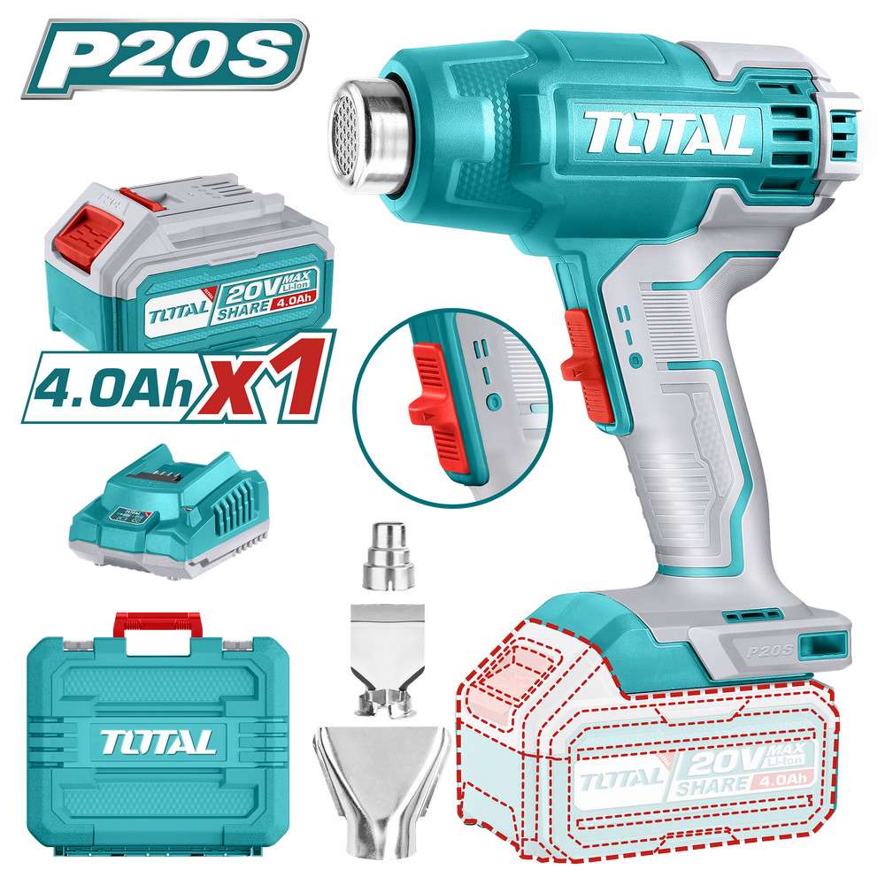 Total Akülü Sıcak Hava Tabancası 20V 4 Ah TBLI20025 resmi