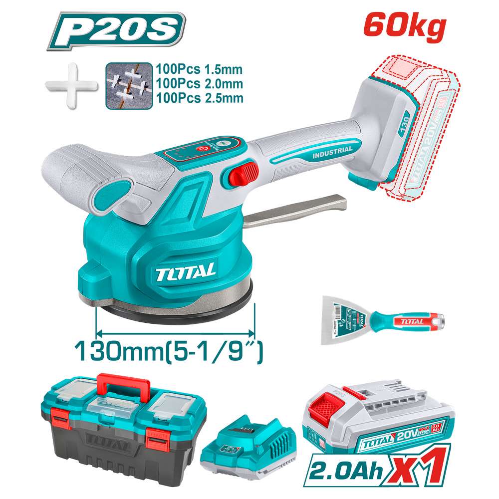 Total Akülü Titreşimli Seramik Döşeme 20V 2 Ah TTVLI20015E resmi