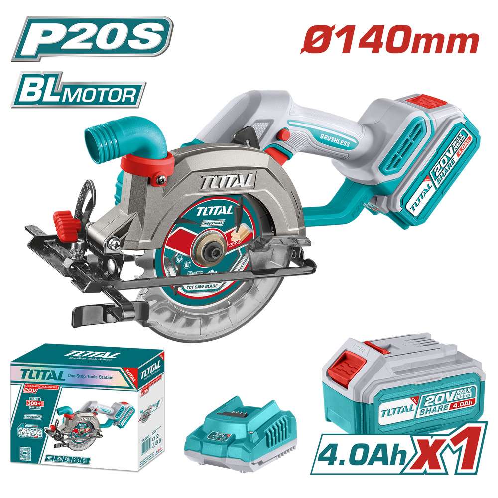 Total Akülü Kömürsüz Daire Testere 20V 4 Ah TSLI14021 resmi