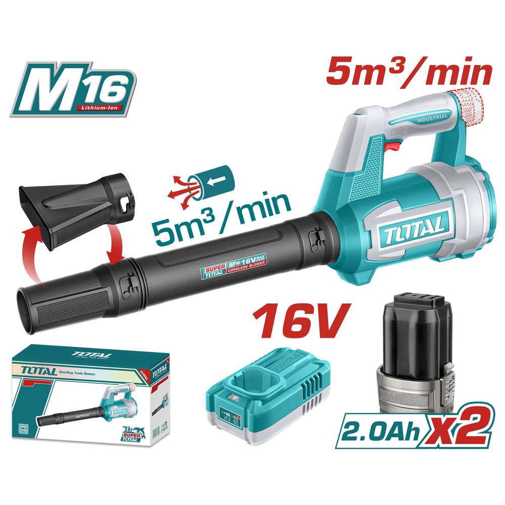 Total Akülü Hava Üfleme Makinesi 16V 2X2,0 Ah TABLI168082E resmi