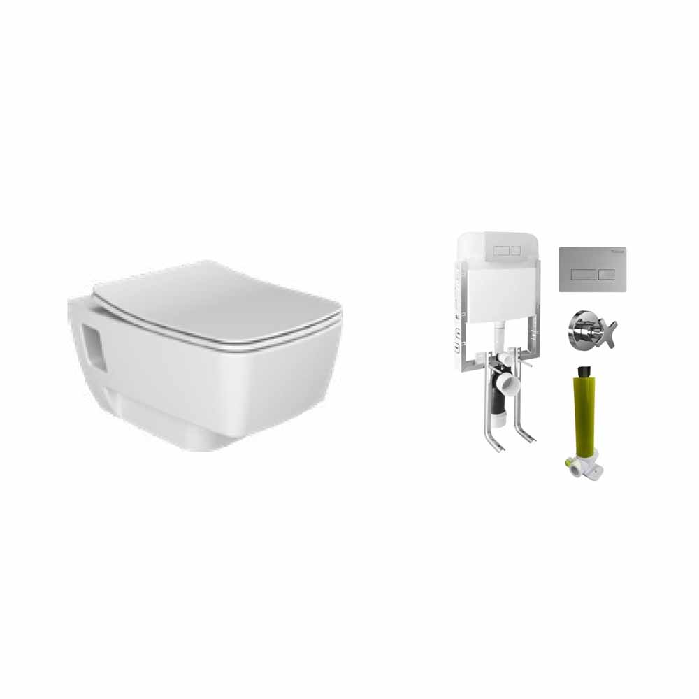 Turkuaz Cerastyle Yeni Mona Asma Klozet Ve Gömme Rezervuar Seti resmi