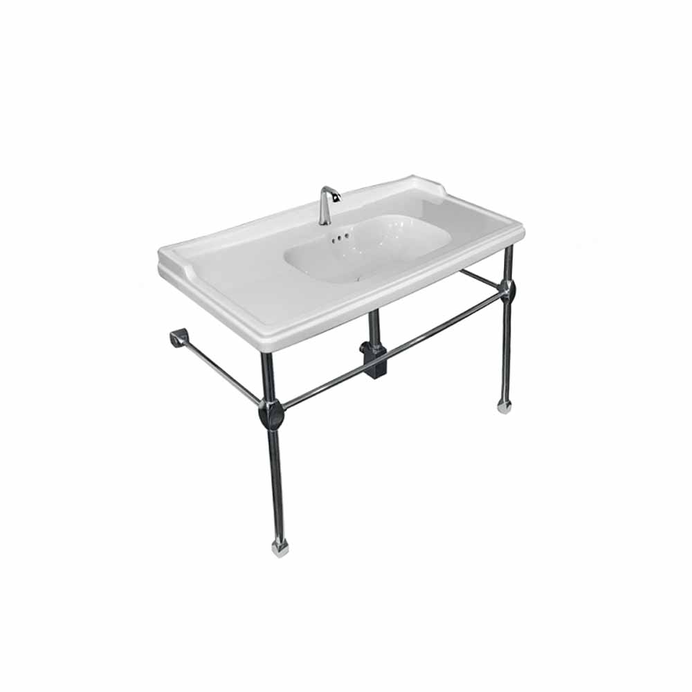Newarc Elite Krom Ayaklı Tek Delikli Lavabo 100 Cm Elt.A100 resmi