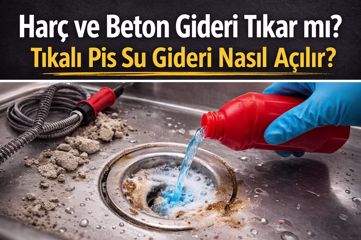 Harç ve Beton Gideri Tıkar mı? Tıkalı Pis Su Gideri Nasıl Açılır?