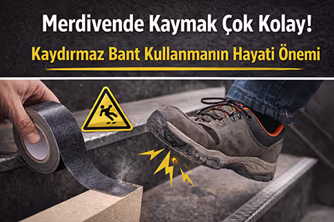 Merdivende Kaymak Çok Kolay! Kaydırmaz Bant Kullanmanın Hayati Önemi