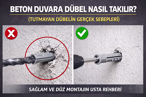 Beton Duvara Dübel Nasıl Takılır? (Tutmayan Dübelin Gerçek Sebepleri)