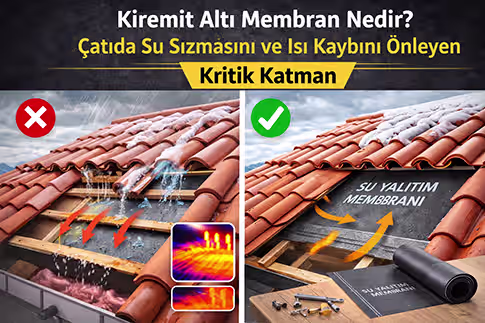 Kiremit Altı Membran Nedir? Çatıda Su Sızmasını ve Isı Kaybını Önleyen Kritik Katman