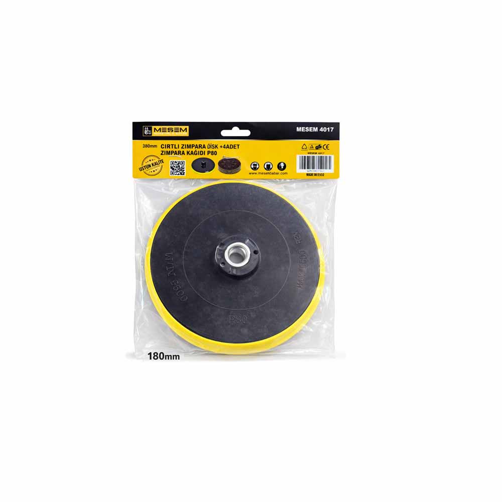 Meşem Cırtlı Disk Zımpara Pedi 180 mm 6 Yedekli resmi