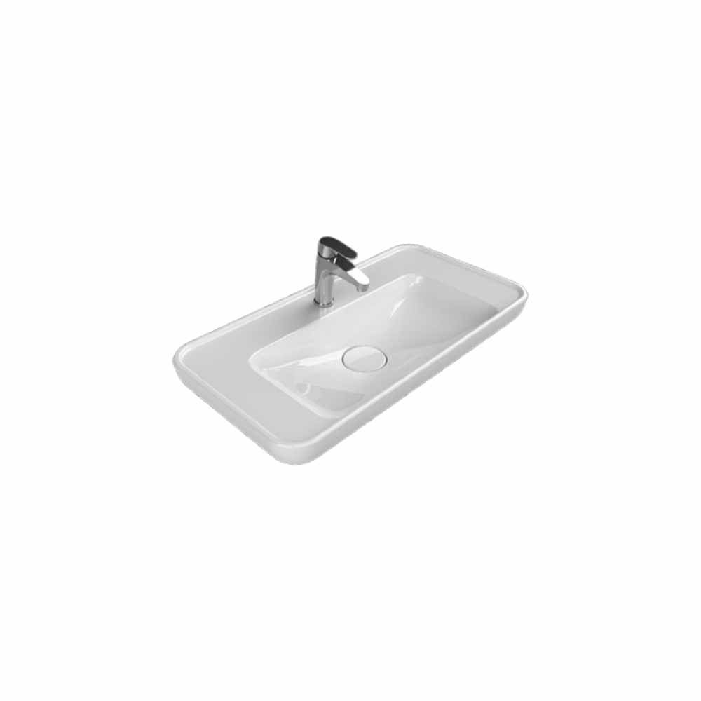 Turkuaz Cerastyle Lal Tezgah Üstü Lavabo 80X42Cm 072400-U resmi