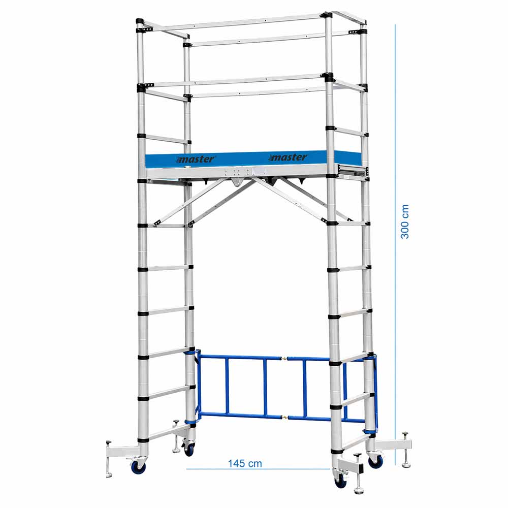 Master Teleskopik İskele Katlanabilir Alüminyum 300 Cm 504340 resmi