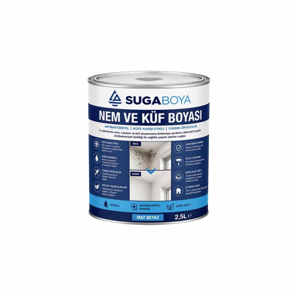 Suga Nem Ve Küf Boyası Beyaz 2,5 Lt resmi