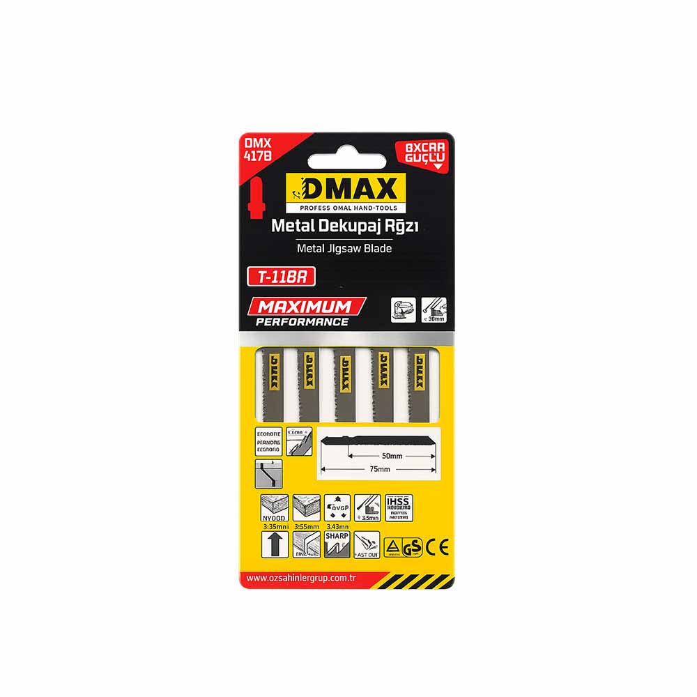Dmax Dekupaj Bıçağı Metal T-118A 5'Li Dmx4178 resmi