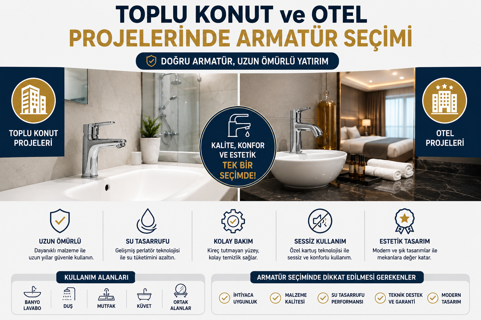 Toplu Konut ve Otel Projelerinde Armatür Seçerken Bütçe Nasıl Optimize Edilir?