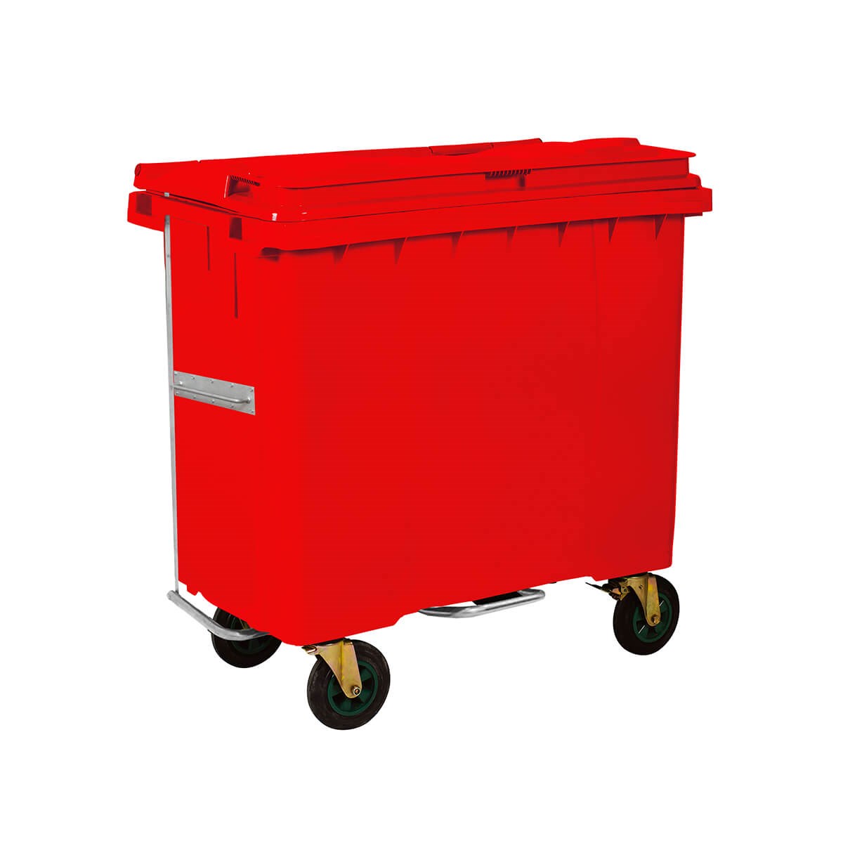 Kayalar Tekerlekli 770 Lt Konteyner Kırmızı Pedallı resmi