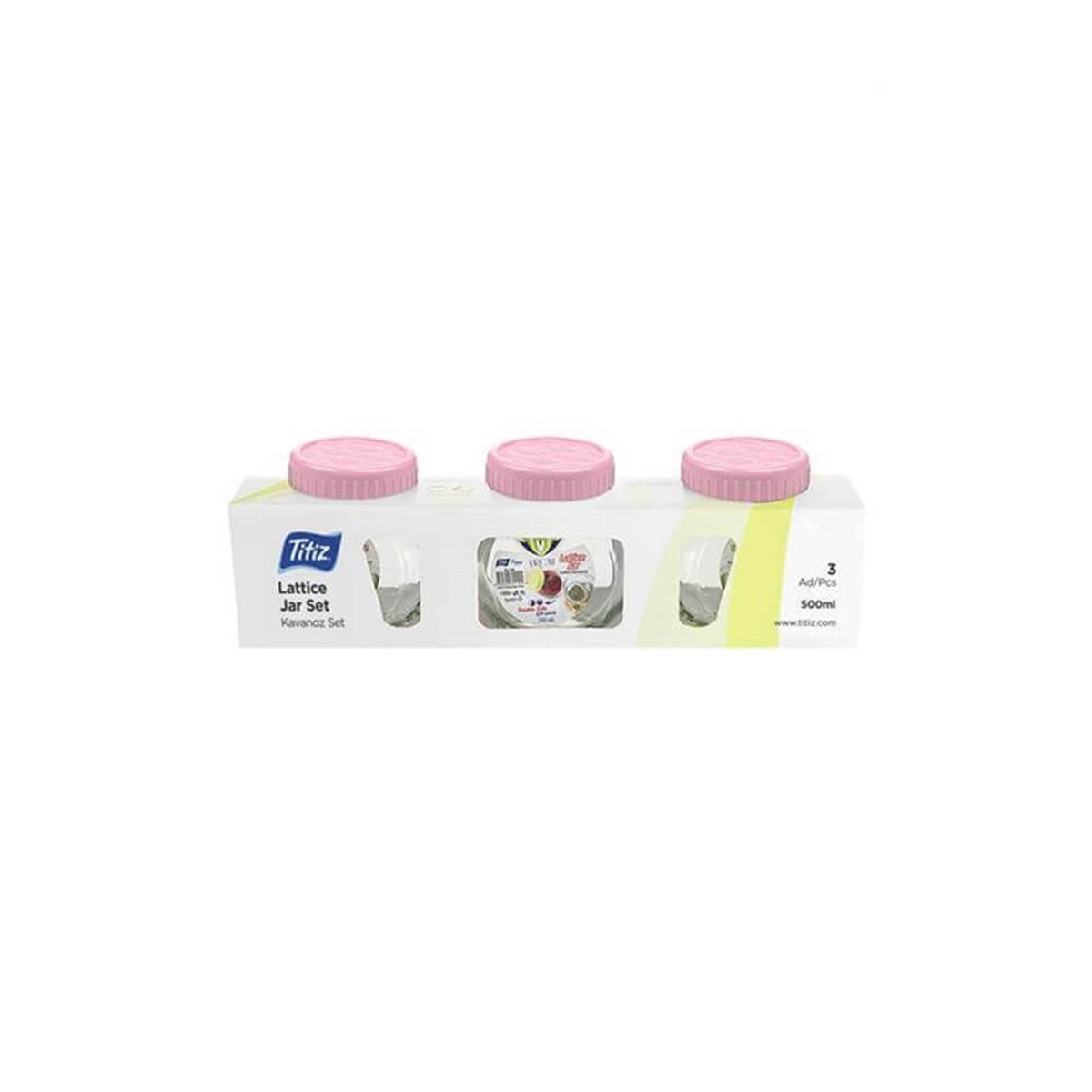 Titiz Lattice Kavanoz 500 Ml 3'Lü KC-171 resmi