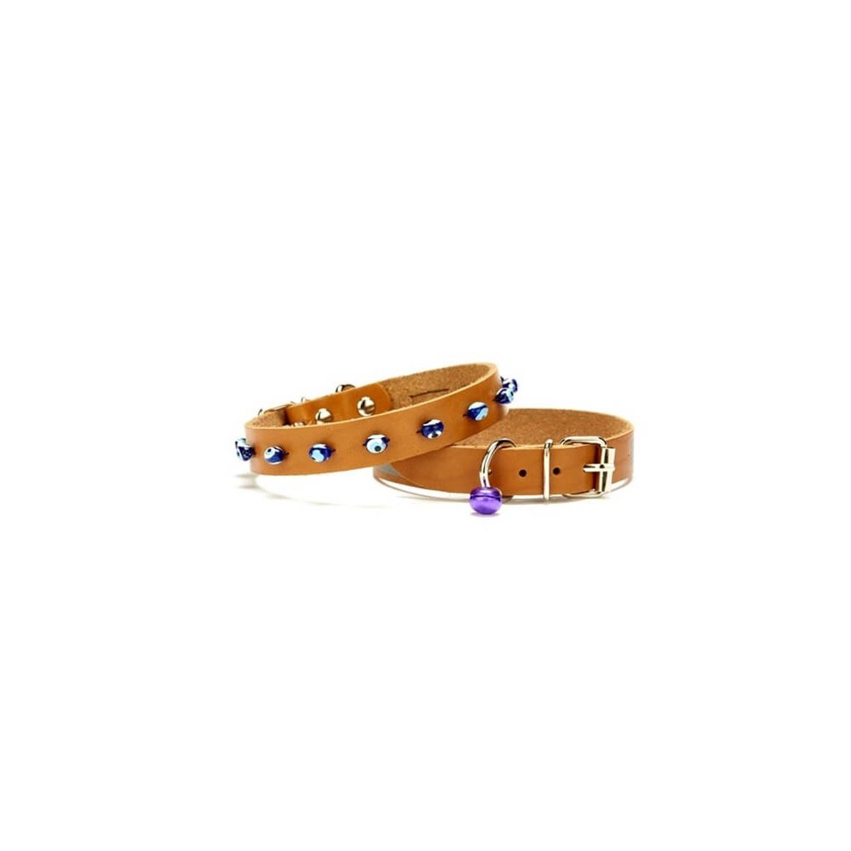 Cattie Boncuklu Deri Kedi Boyun Tasması Camel 1,5x31-35Cm BKT18XXLCAMEL resmi