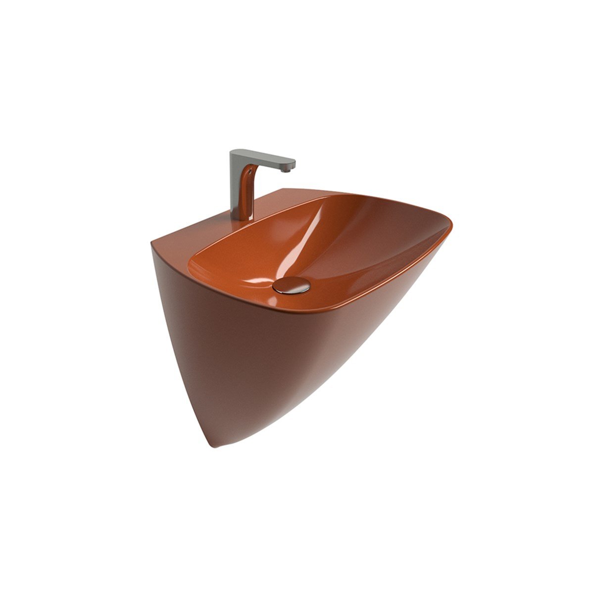 Newarc Monoblok Lavabo Mono 49,5X46X62Cm Parlak Turuncu 3818O resmi